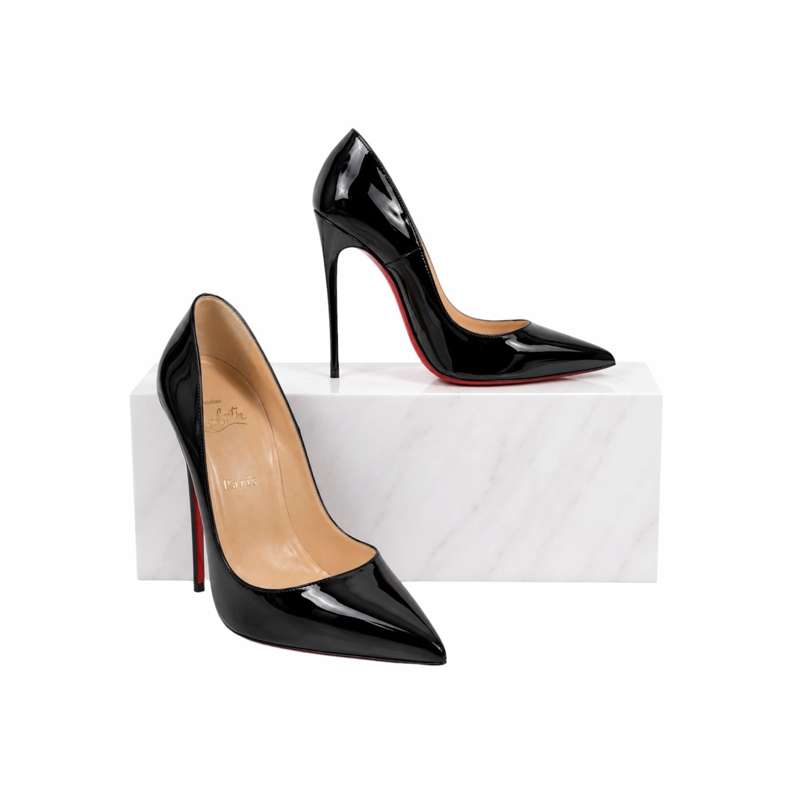 Christian Louboutin So Kate 120 Patent Leather Pumps Black Size 39